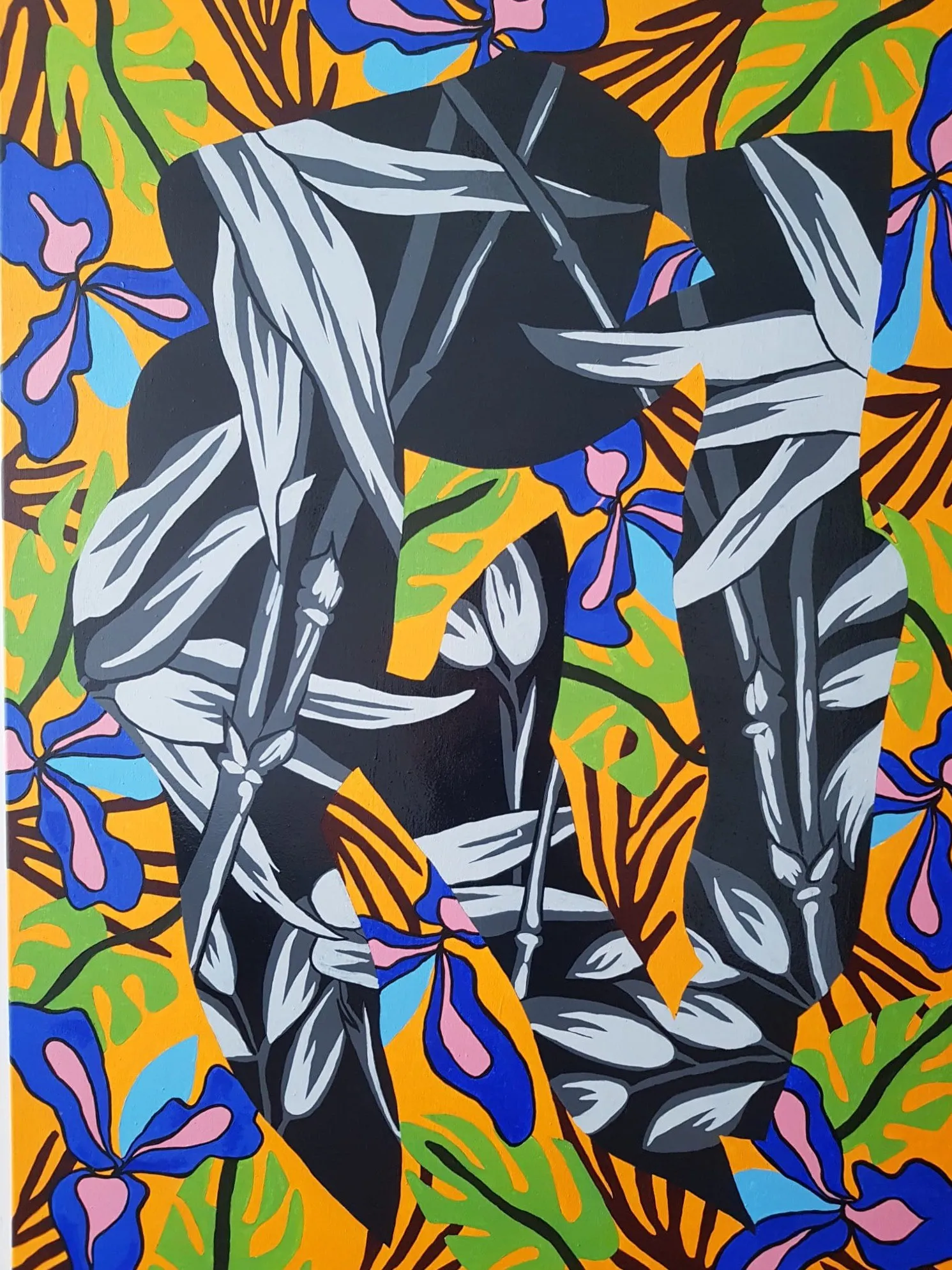 Irises on Orange