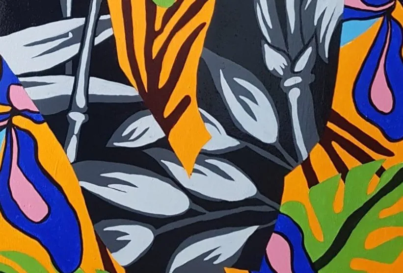 Detail of the flat areas of colour